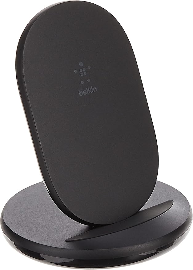 Belkin Quick Charge Wireless Charging Stand - 15W Qi-Certified Charger Stand for iPhone, Galaxy, Pixel & More, Charge While Listening to Music, Video Streaming, & Video Calling - Black 2-Pack (No PSU)