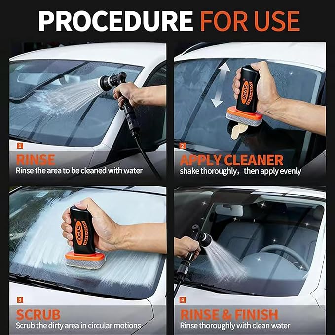 Kubot Glass Oil Film Remover for Car,Oil Film Remover for Car Windshields and Windows, Removes Oil Film & Smudges, Improve Windshield Clarity for Safe Driving