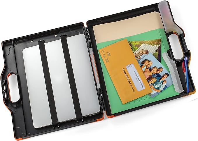Officemate Carryall Clipboard Storage Box, Letter/Legal Size, Black and Orange (83326) (Pack of 6)