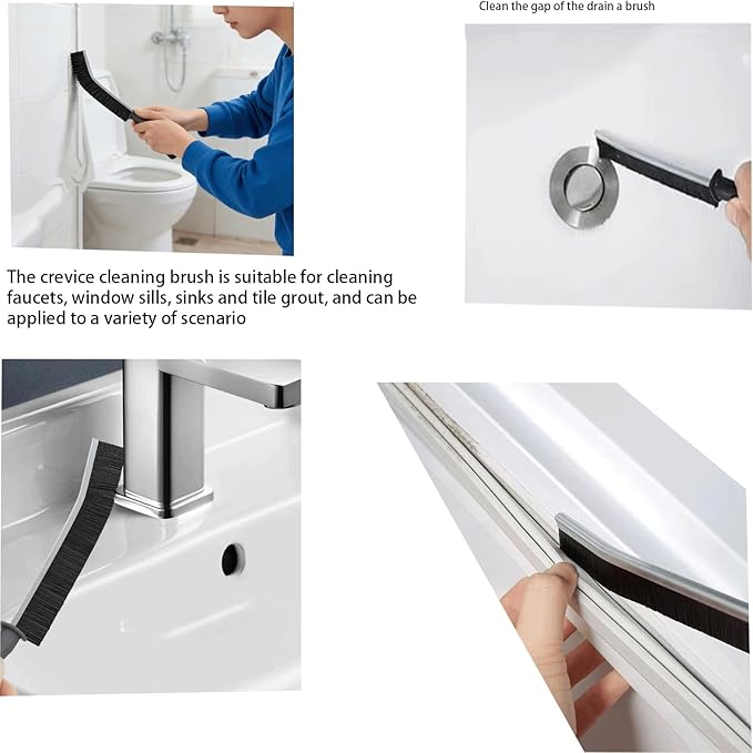 Narrow Crevice Cleaning Brush and Scraper Tools Set 14 Pcs Hard Bristle Gap Cleaning Supplies Brushes Small Spaces Sink Kitchen Bathroom Toilet Grout Shower Window Track Tub Faucets Cup