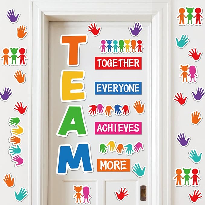 Team Welcome Set - Classroom Decoration Cutouts for Party & School Door Welcome Bulletin Board Craft Home Wall