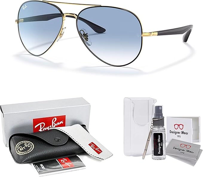 Ray-Ban RB3675 Aviator Sunglasses for Men for Women +BUNDLE with ACCESSORY EYEWEAR KIT