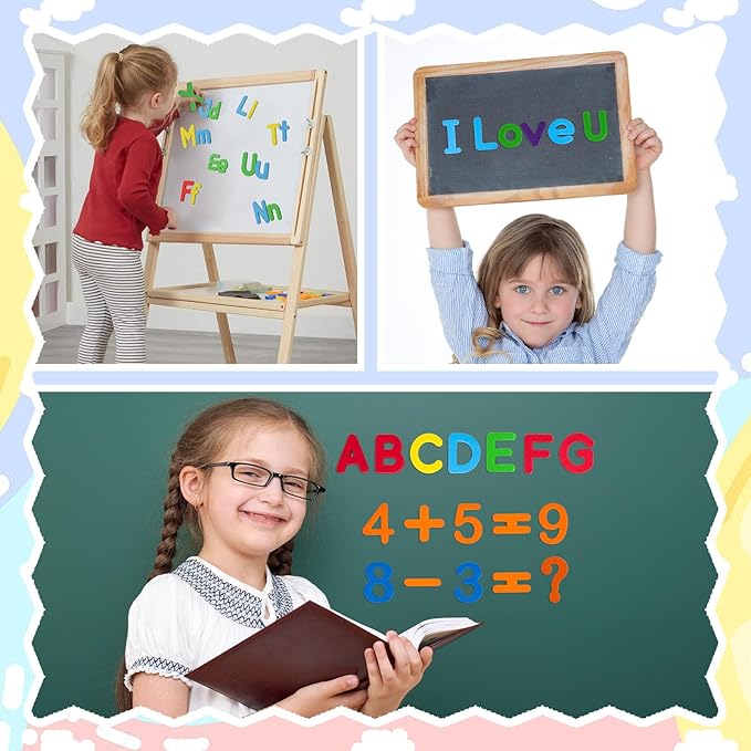 LovesTown Magnetic Letters and Numbers Set for Kids, Educational Alphabet Learning Magnets, Colorful Refrigerator Toy, 112 PCS (Pack of 2)