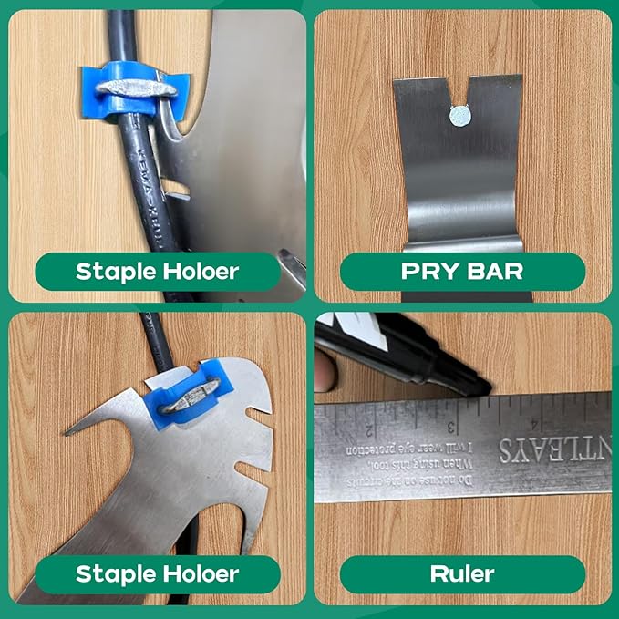 Staple Shark, Multi-Functional Staple Remover and Puller for Electrical, Construction, and Cable Staples - The Ultimate Tool for DIY Enthusiasts and Gifts for Men (1 PCS)