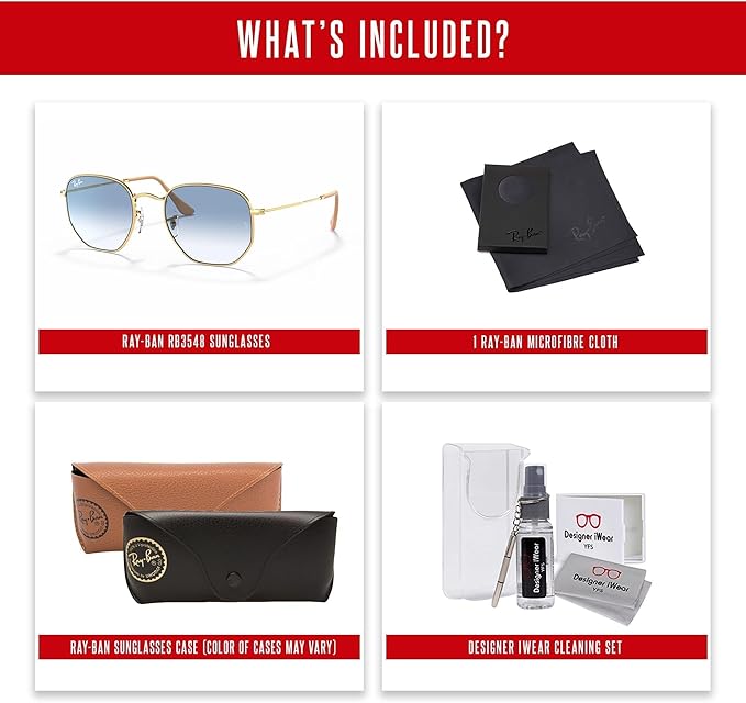 Ray-Ban RB3548 Hexagonal Sunglasses For Men For Women +BUNDLE with ACCESSORY EYEWEAR KIT