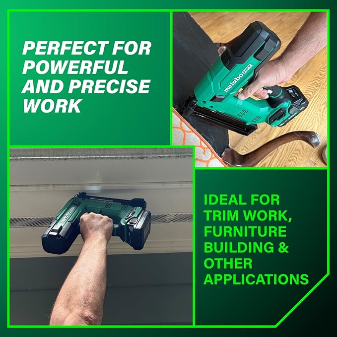 Metabo HPT 18V MultiVolt Cordless Narrow Crown Stapler Kit, 18 Gauge 1-1/2" Stapler with Power Tool 2.0Ah Lithium Ion Battery, Drives 1/2" to 1-1/2" Staples, 5-Year Warranty, N1804DB