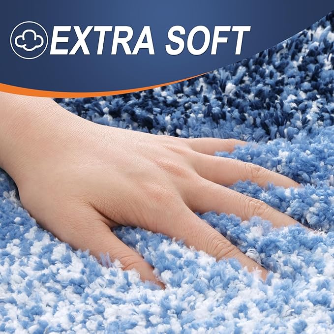 OLANLY Bathroom Runner Rugs 47x24, Extra Soft Absorbent Microfiber Bath Rugs, Rubber Backing, Quick Dry, Machine Washable Bath Mats for Bathroom Floor, Tub and Shower, Home Decor Accessories, Navy