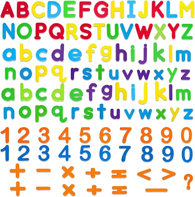 LovesTown Magnetic Letters and Numbers Set for Kids, Educational Alphabet Learning Magnets, Colorful Refrigerator Toy, 112 PCS