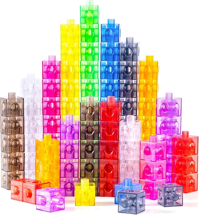 Translucent Linking Cubes – Engaging Math Toy, Light Table Manipulatives, Math Blocks for Early Learning and Creative Play