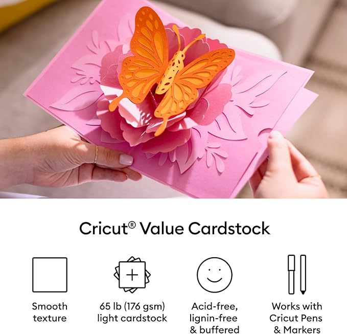Cricut Value Cardstock Paper, Sunset Sampler - 80 sheets (8.5" x 11") - Compatible with Joy Xtra, Explore, & Maker Machines - Letter Size