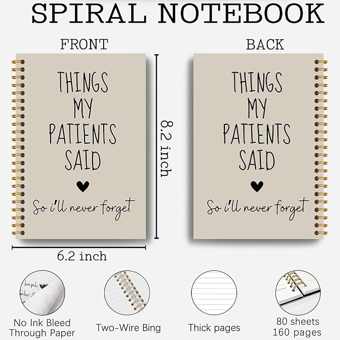 Nurse Journal Notebook, Nurse Gifts for Women Journal, Nurses Appreciation Gifts Journal, Nursing Gifts for New Grad Nurses, Things My Patients Said Hardcover Spiral Notebooks 5.5x8.3