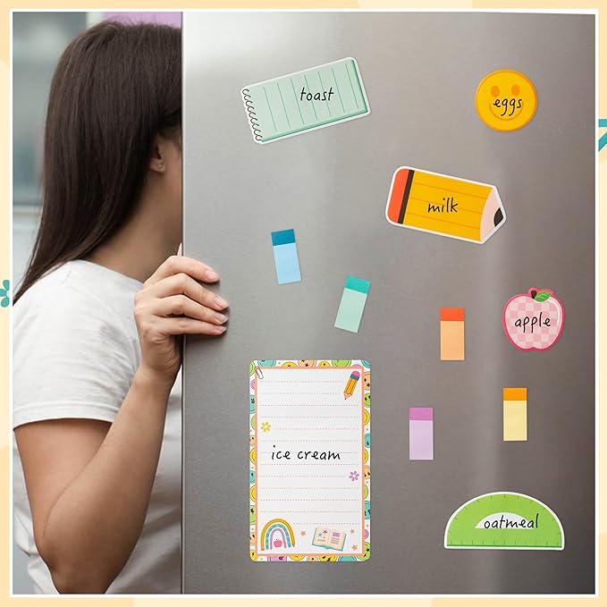 B1ykin Cute Sticky Notes Set - A Good Day to Teach Tiny Humans Self-Stick Notes Pad, 550 Sheets Writing Memo Pages Sticky Notepad for Teacher Appreciation Gifts, School Office Supplies (Retro Teacher)