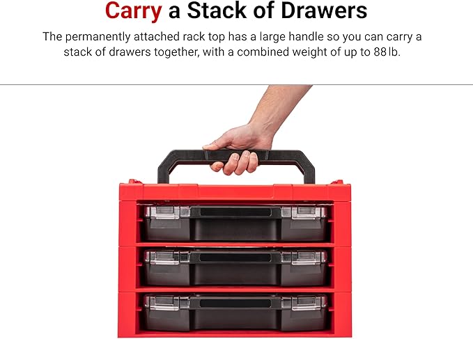 TEKTON 3-Drawer Stack with Tool Box (L-BOXX 2) and Parts Trays | OLB99200