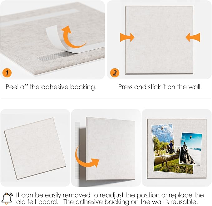 MaxGear Large Cork Board for Wall 48" x 36" Light Tan Bulletin Board, 12 Pack Felt Wall Tiles with Pushpins, Cork Boards for Office Pin Board Tack Board for Photo Meno Decor