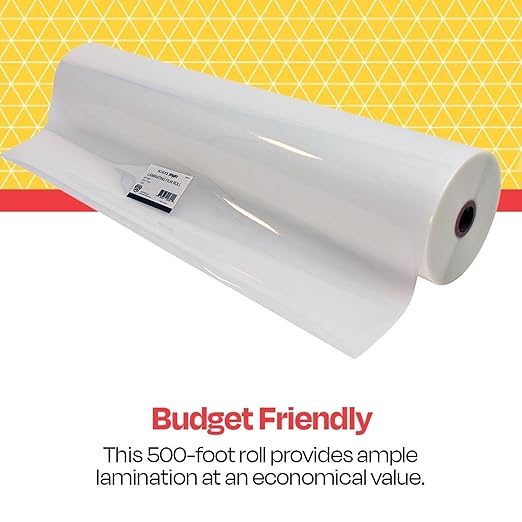School Smart Laminating Film Roll, 25 Inches x 500 Feet, 3 Mil Thick, High Gloss