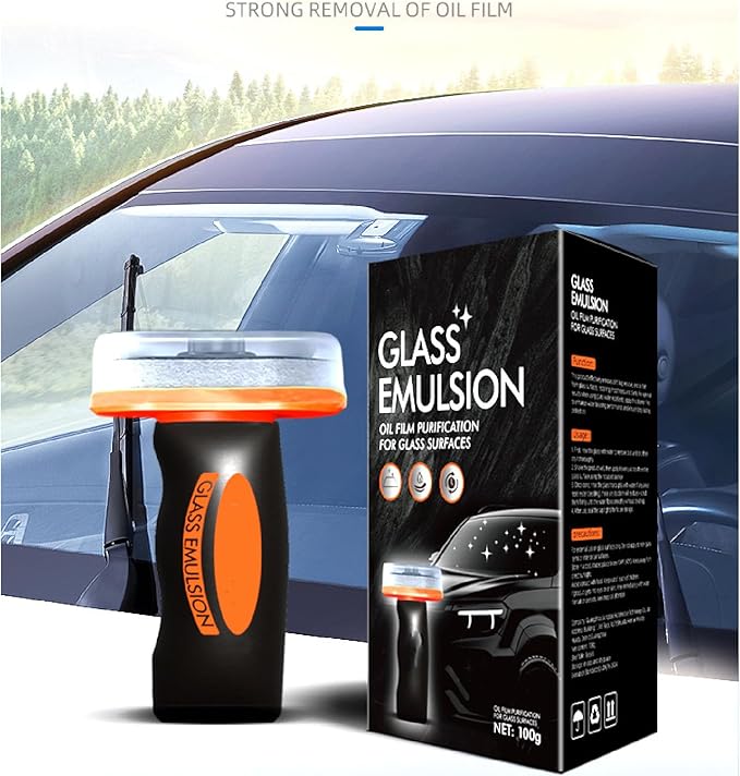 2 Pcs Glass Oil Film Remover for Car,Automotive Glass Cleaner Oil Film Cleaning Brush for Car Windshields,Automotive OilFilm Cleaning Remover,Improve Driving Visibility for Safe Driving