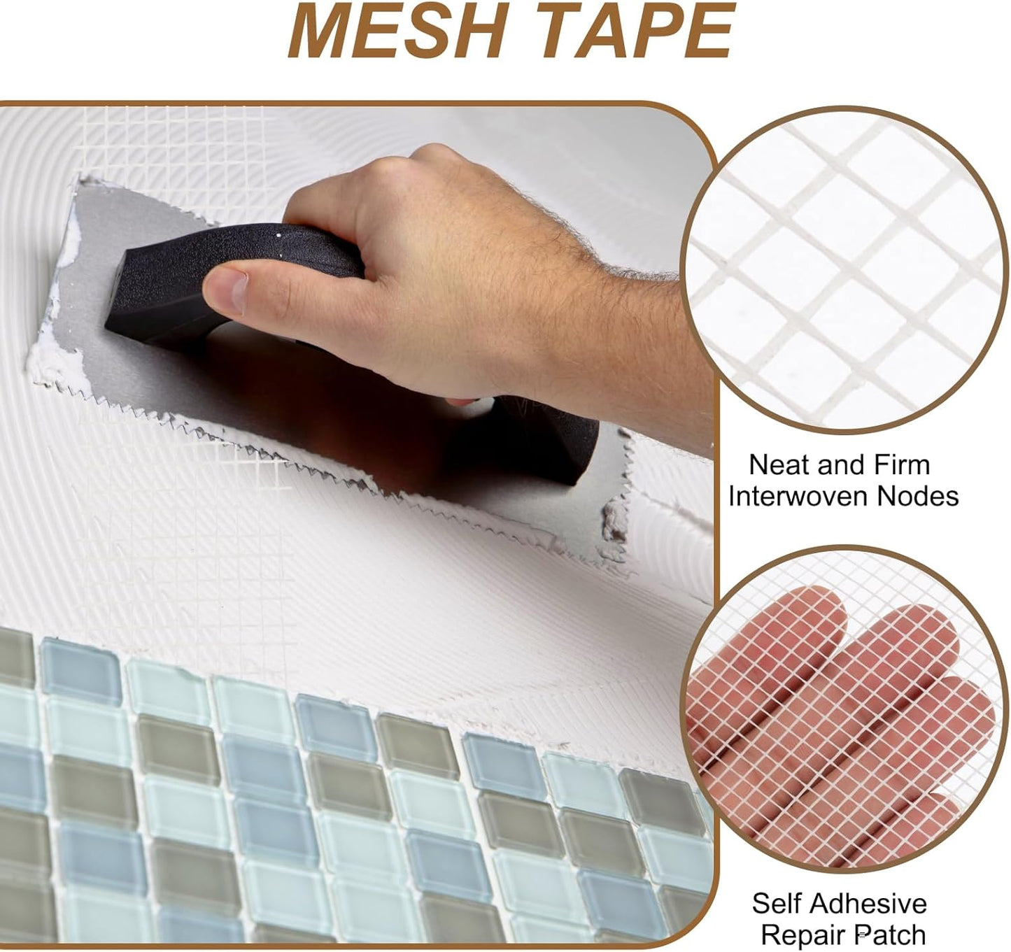 PATIKIL Drywall Repair Mesh Tape, 3 inch x 82 ft Fiberglass Repair Patch Self-Adhesive Dry Wall Joint Tape 12 Mesh Wall Hole Crack and Seam Patch, White