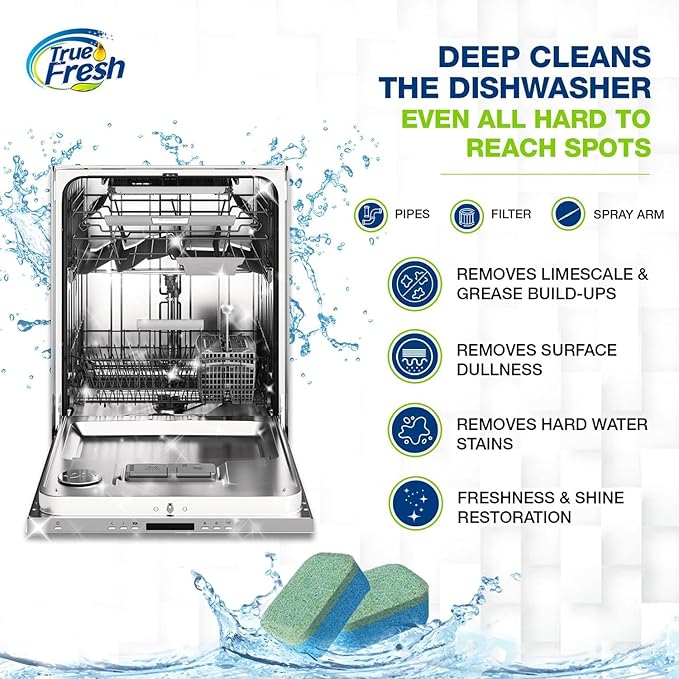 Washing Machine & Dishwasher Cleaner Tablets - 48-Pack Bundle Compatible with Front Loader Top Loader & He Machines and all Dishwashers Removes Buildup Lime Scales and residues - Septic Safe