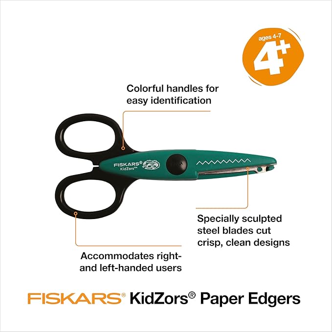 Fiskars Kidzors Paper Edgers, Swamp Animal (3 pack)