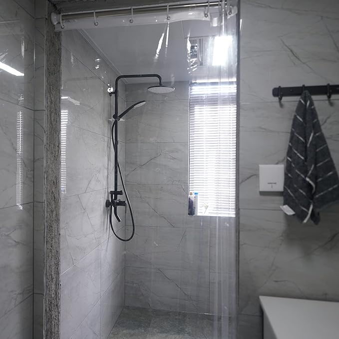 EurCross Shower Stall Curtain Liner with 3 Magnet Weights,Clear 9G PEVA Half Shower Curtain Liner 36x72 for Showerroom