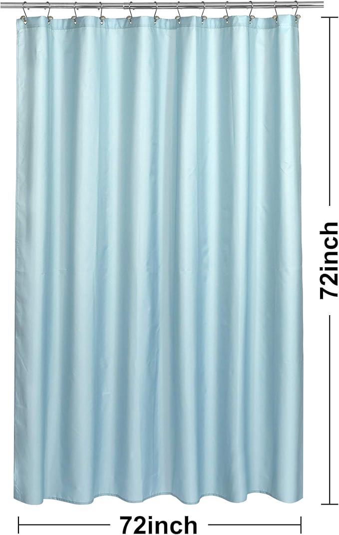 N&Y HOME Fabric Shower Curtain or Liner - Light Blue Shower Curtain for Bathroom with Hotel Quality, Machine Washable - Blue Fog, 72x72