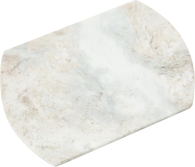 Creative Co-Op Long Marble Cutting Board, Buff, 12" x 8"