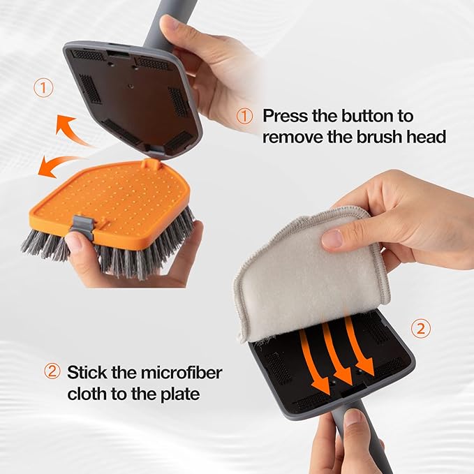 Tile Tub Scrubber Brush Replacement Pads 6 Pieces for Cleaning Bathroom Kitchen Toilet Wall Sink Tile Floor