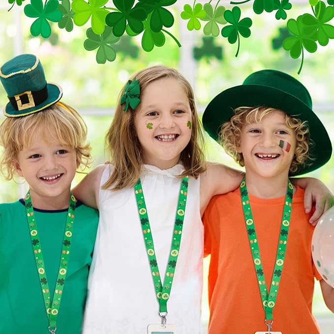 Marspark 14 Pcs Seasonal Holiday Lanyards for ID Badges St. Patrick's Day Lanyards Keychains Bulk for Spring Teacher Gifts St. Patrick's Day Easter Summer Office Supplies