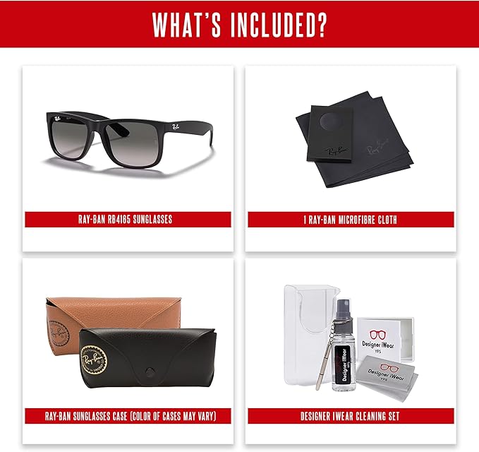 Ray-Ban RB4165 Justin Rectangular Sunglasses