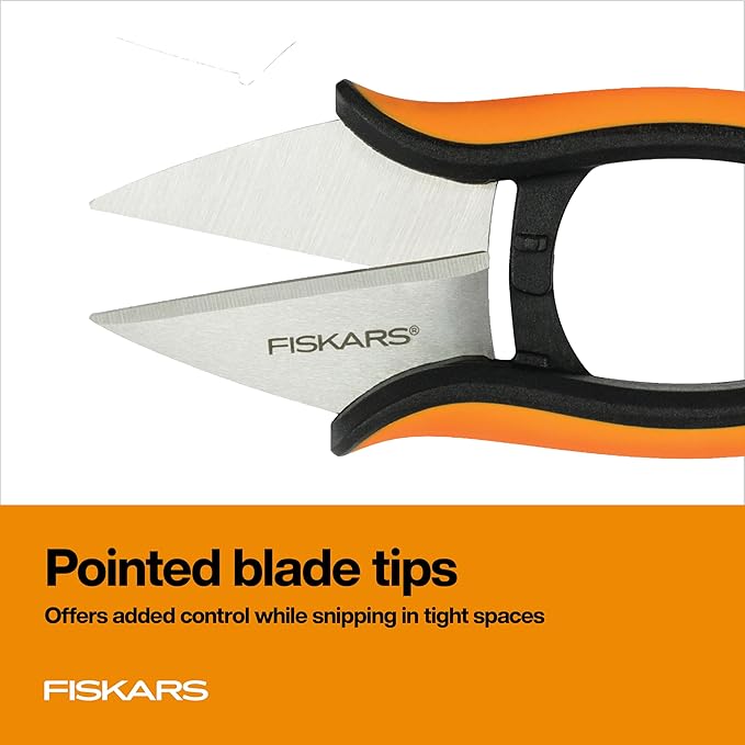 Fiskars Herb Garden Scissors, 5" Garden Shears, Handheld Herb Snips with Sheath and SoftGrip Handle, Dishwasher Safe