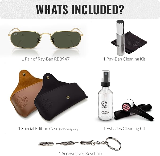 Ray-Ban RB3947 Square-Round Shaped Sunglasses for Men & Women with Official RAYBAN Eyewear Kit – Classic Timeless Design