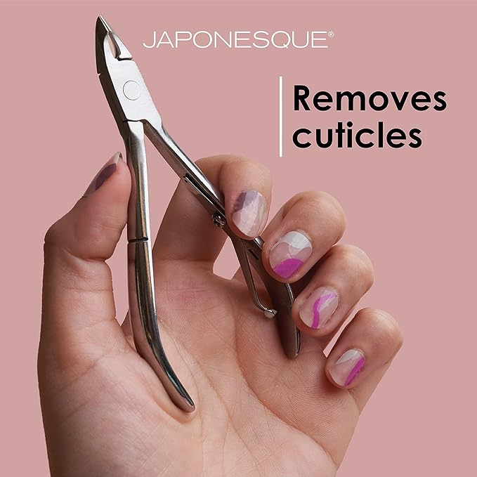 JAPONESQUE Cuticle Nipper with Ultra-Sharp, High Performance, Stainless Steel Blades to Remove Hangnails and Cuticles, Anti-Slip Grip for Control and Comfort