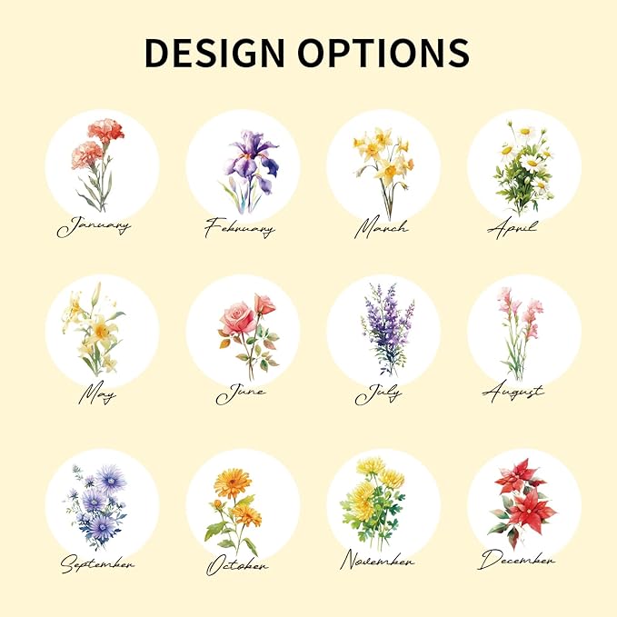Personalized Journal Notebook with Colorful Birth Flower, Your Name/Text - A6/A5 192 Lined Pages Customizable Notebooks for Work School Business Church Gift for Birthday Graduation