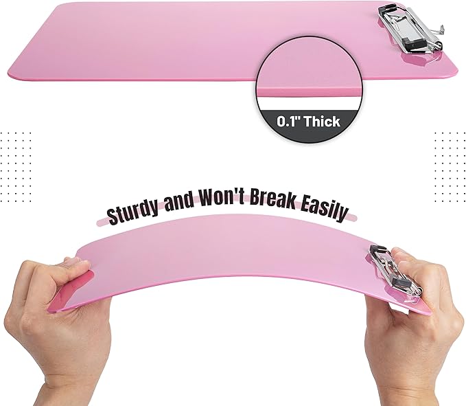 Mr. Pen- Plastic Clipboard, 12.5” x 9”, Careys Pink, Clipboard Plastic, Low-Profile Metal Clip with Retractable Hanging Hole
