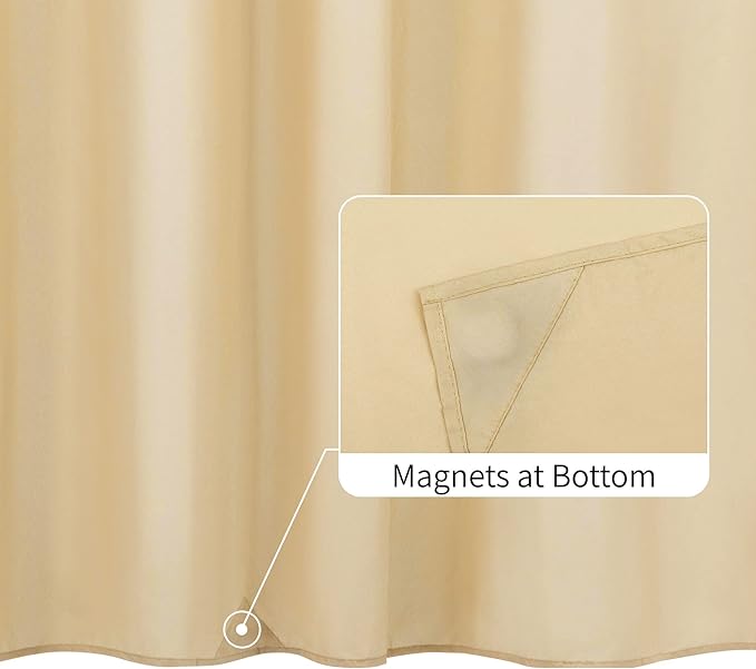 ALYVIA SPRING Stall Fabric Shower Curtain Liner Waterproof - Soft & Lightweight Small Shower Curtain with Magnets for Narrow Stall Size, Machine Washable - 36x72, Khaki