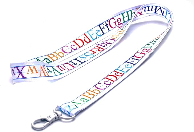 EASTEX Teacher Lanyard Keychain - ABC Alphabet Badge Lanyard for Keys Whistle - ID Card Holder Keychain - Math Periodic Table