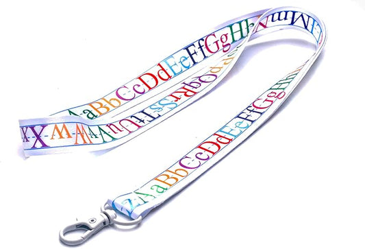 EASTEX Teacher Lanyard Keychain - ABC Alphabet Badge Lanyard for Keys Whistle - ID Card Holder Keychain - Math Periodic Table