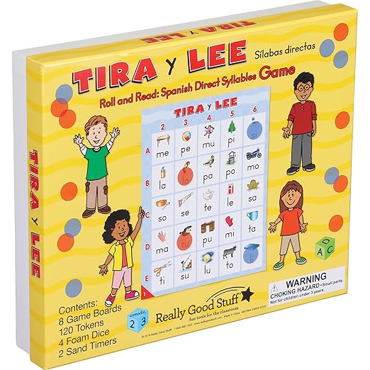 Really Good Stuff Tira y lee: Sílabas directas (Roll and Read: Spanish Direct Syllables) - 1 Game
