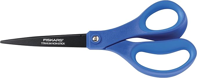 Fiskars 8 Inch Softgrip Non-stick Multipurpose Scissors with Sheath, Color Received May Vary (169920-1001)