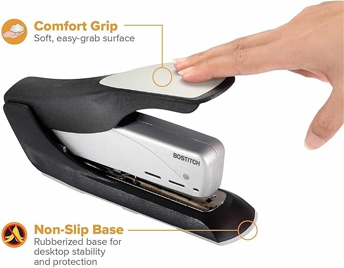 Bostitch Office inHANCE Heavy Duty Stapler, 65-Sheet Capacity, Black/Silver