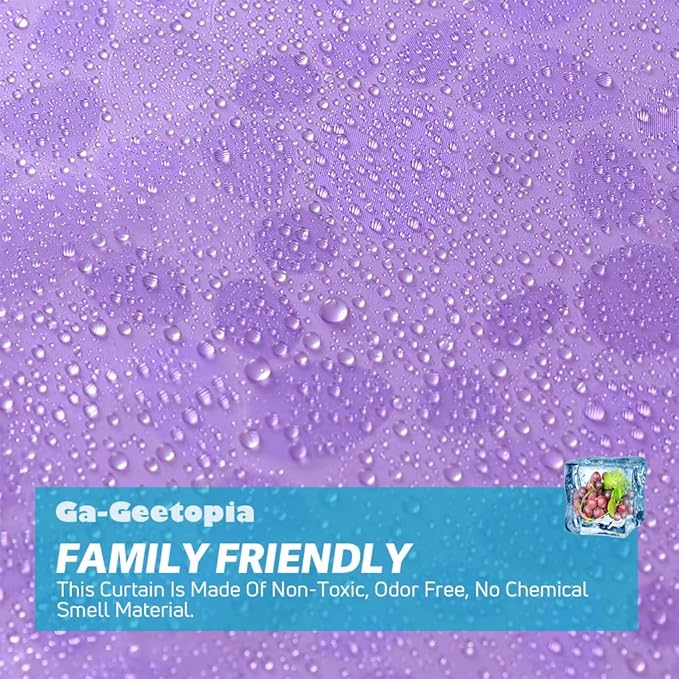 Ga-Geetopia EVA Purple Thin Shower Curtain Liner, Pebble Pattern 72x72 Inch Lightweight Plastic Bathroom Shower Showroom Inner Curtain with Rustproof Metal Grommets and Weighted Magnets(No Hooks)