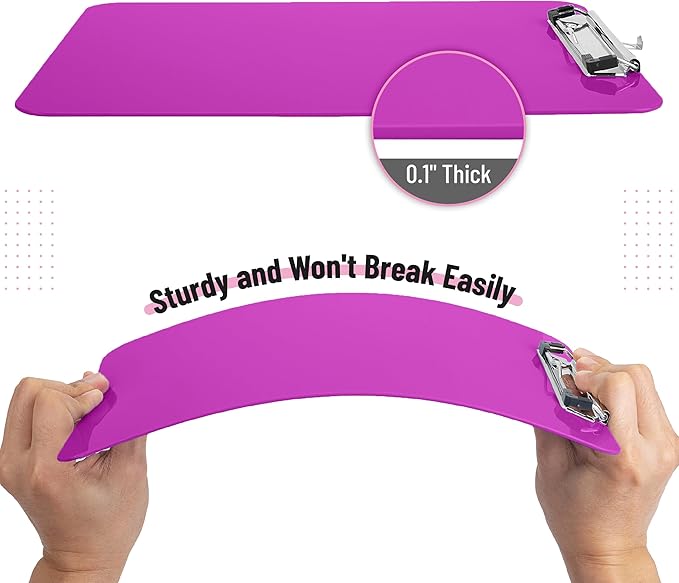 Mr. Pen- Plastic Clipboard, 12.5" x 9", 2 Pack, Plush Purple Clipboard Plastic, Low-Profile Metal Clip with Retractable Hanging Hole