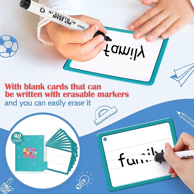 Torlam Sight Words & Phonics Flash Cards for Kids, Learn to Read Digraphs CVC Blends Long Vowel Sounds Spelling Reading Phonics Games, Site Words for Pre-k Kindergarten 1st 2nd 3rd Grade Homeschool