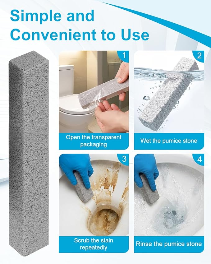 60 Pcs Pumice Stone for Toilet Cleaning Bowl, Pumice Scouring Stick Pad Hard Water Stain Remover,Cleaning Stones for Toilet, Stove, Oven, Bathroom, Grill, Kitchen, Sinks