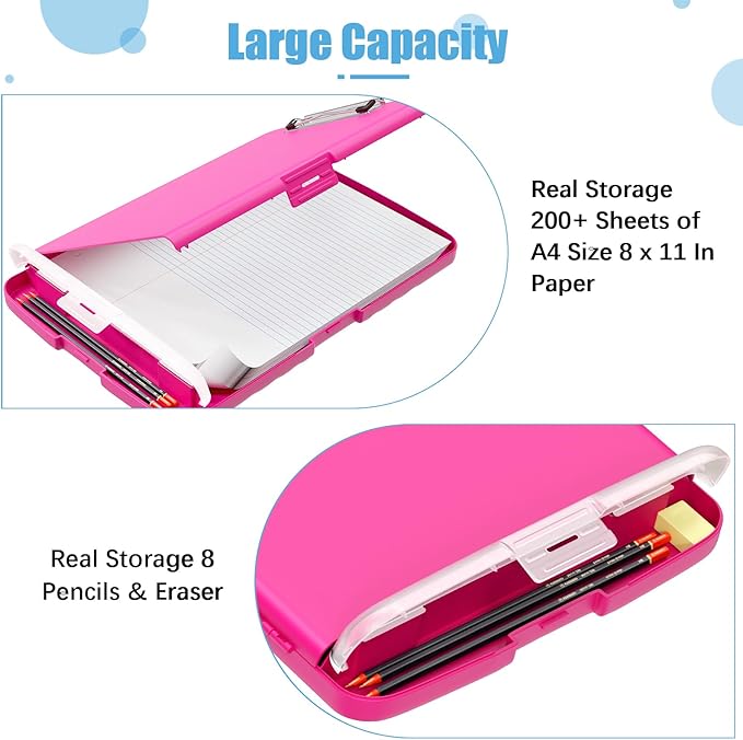 Hongri Clipboard with Storage with Pen Holder, Folder Nursing Clip Board 8.5 x 11 Foilo-Side Opening, High Capacity, Light Weight for Teachers, Classroom. Size 14 x 9.6 x 1.2 in(Red)