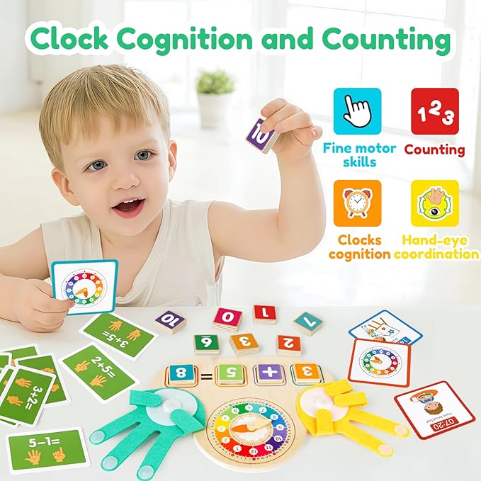 Toddler Learning Toys for 3+,Montessori Preschool Educational Learning Activities Counting & Number Blocks Toys Math Games Easter Basket Stuffers Gifts for Girl Boys