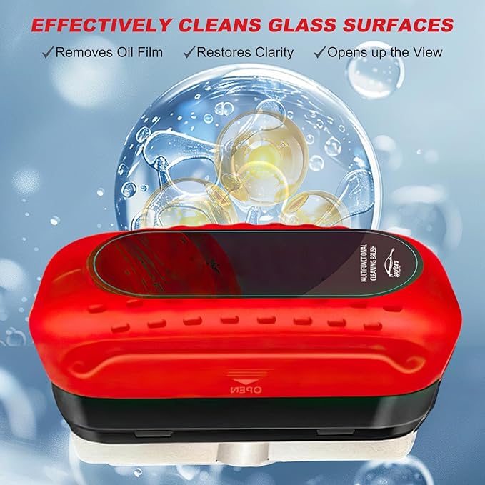2Pack Automotive Oil Film Cleaning Brush, Cars Clear Vision Glass Cleaner for Car Windows,Anti-Rain&Anti-Fog Windshield Cleaner Tool to Improve Clarity and Visibility,Car Glass Oil Film Remover