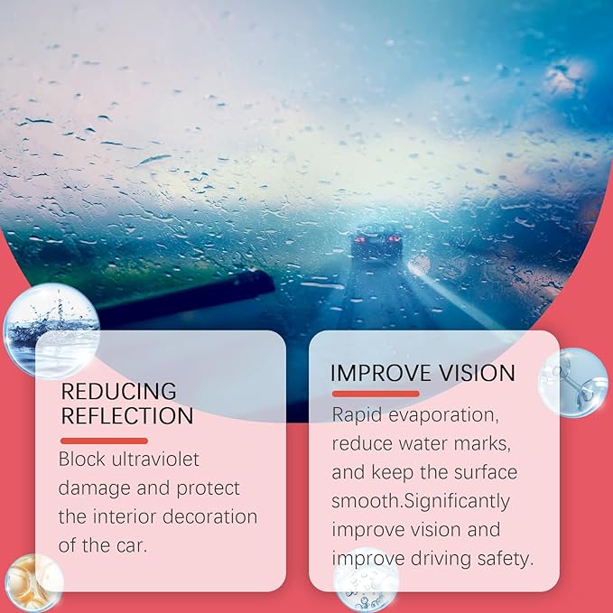 2PCS Automotive Oil Film Cleaning Brush, 2025 New Coating for Windshield, Clear Vision Glass Cleaner -Prevents Rain and Fog,Improves Clarity and Visibility