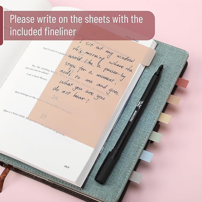 Mr. Pen- Transparent Sticky Note Set, 410 Pack, Morandi Colors, Transparent Sticky Notes Tabs, Stocky Notes for Bible Journaling