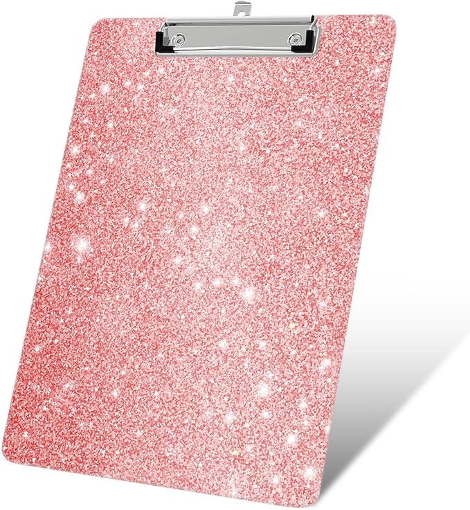 Plastic A4 Clipboards, Cute Fashion Clipboard Decorative, 12.2" x 8.7" Standard A4 Size Clipboards, Plastic Acrylic Clipboard for Teacher, Social Worker, Students,Women, Office Supplies (Flash Pink)